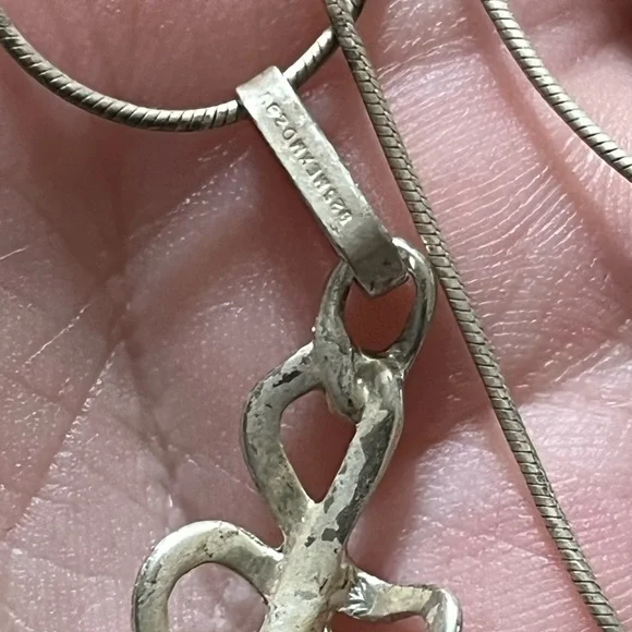 VTG Artisan Made Sterling Silver 925 Brutalist Cross Crucifix Necklace - Picture 4 of 6